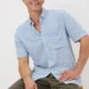 Blue Linen Blend Dye Shirt