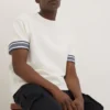 White Smart Stripe Arm Co Ord T-Shirt