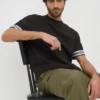 Black Smart Stripe Arm Co Ord T-Shirt